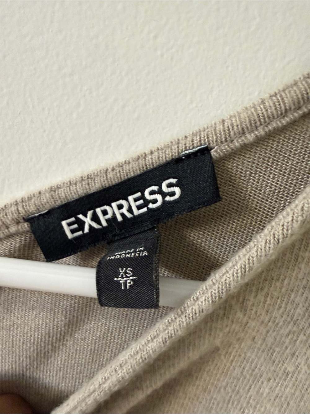 Express Neutral Beige Ribbed Knit Jumper - Picture 2 of 4